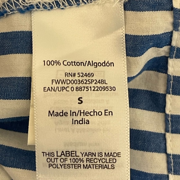 Free Assembly 100% Cotton Striped Ruffle Neck Mini Dress - Picture 10 of 12